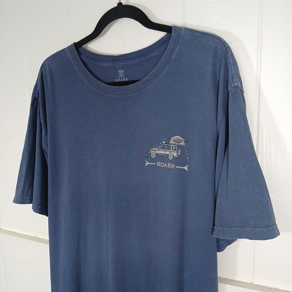 ROARK Shirt Premium Tee Artifacts Of Adventure Graphic Men's XL Cotton Blue SS - Picture 3 of 11